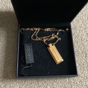 Gold Plated Versace Dog Tag Chain